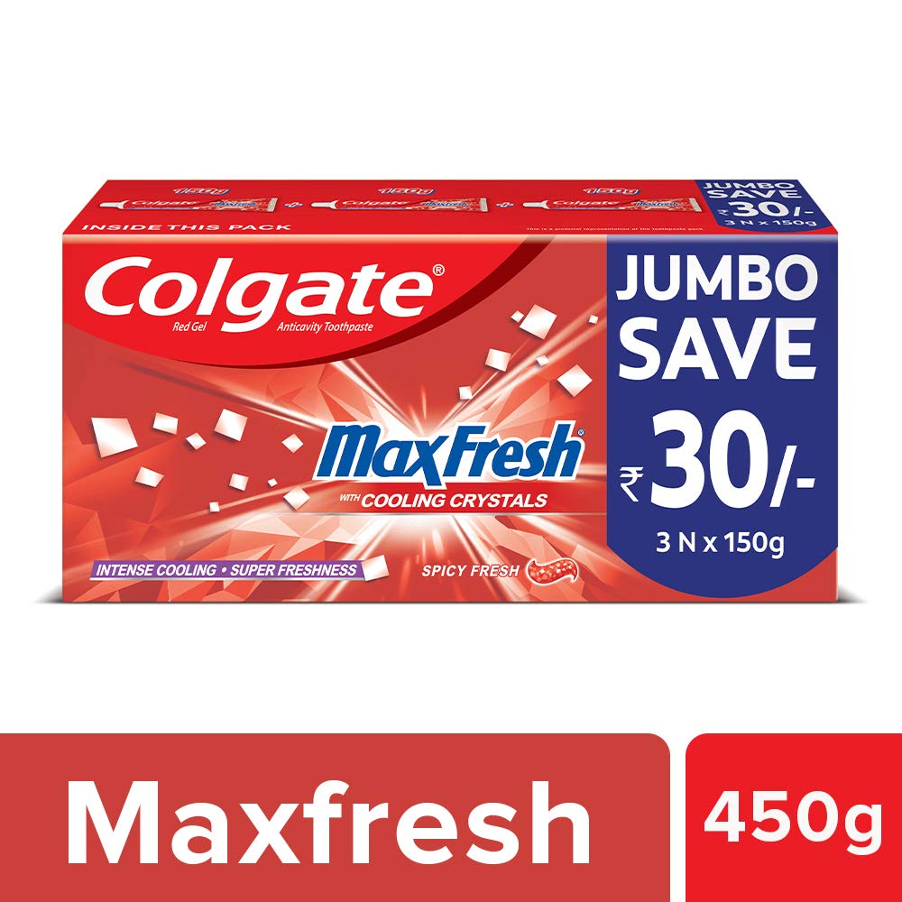 Colgate Max Fresh, Spicy Fresh Red Gel Toothpaste 450Gm (Saver Pack), Freshness – view 2