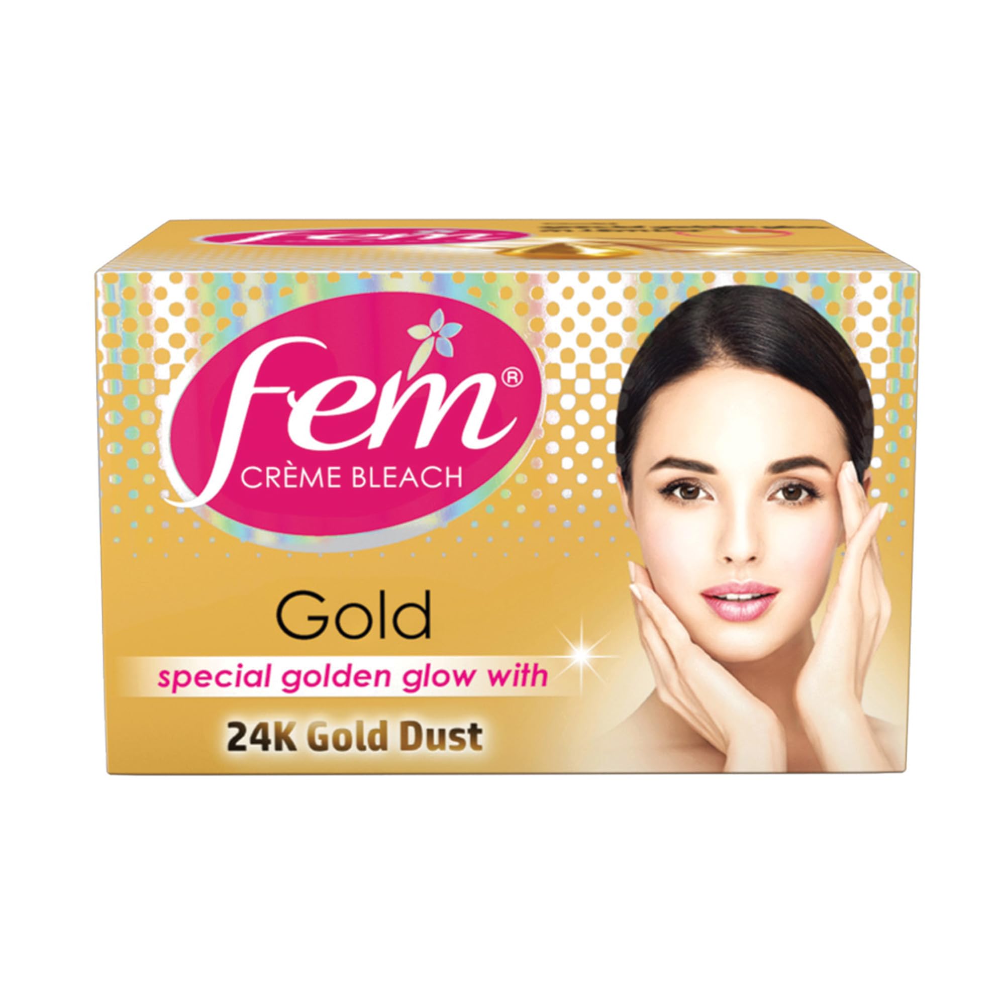 FEM gold cream bleach 64g pack for face brightening