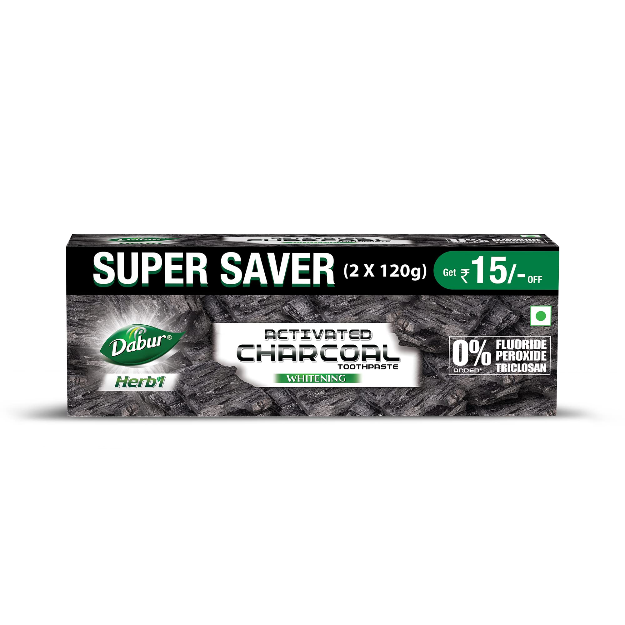 Dabur charcoal mint toothpaste 120 g twin pack tubes
