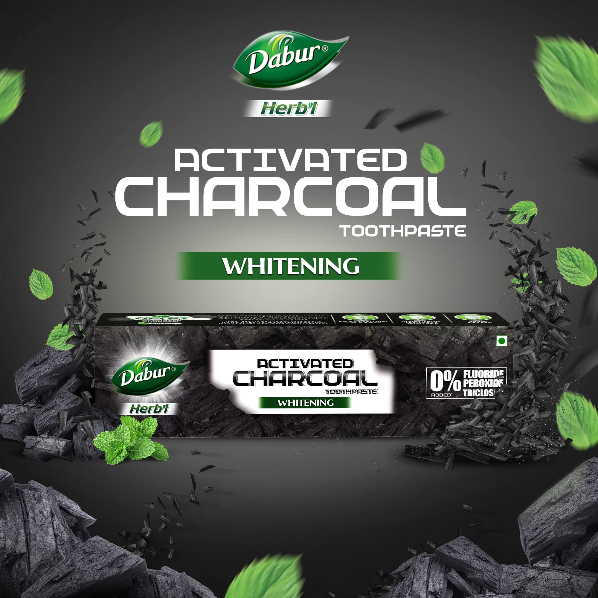 DABUR Herb'L Activated Charcoal Toothpaste-240G (120Gx2,Pack Of 2) – view 2