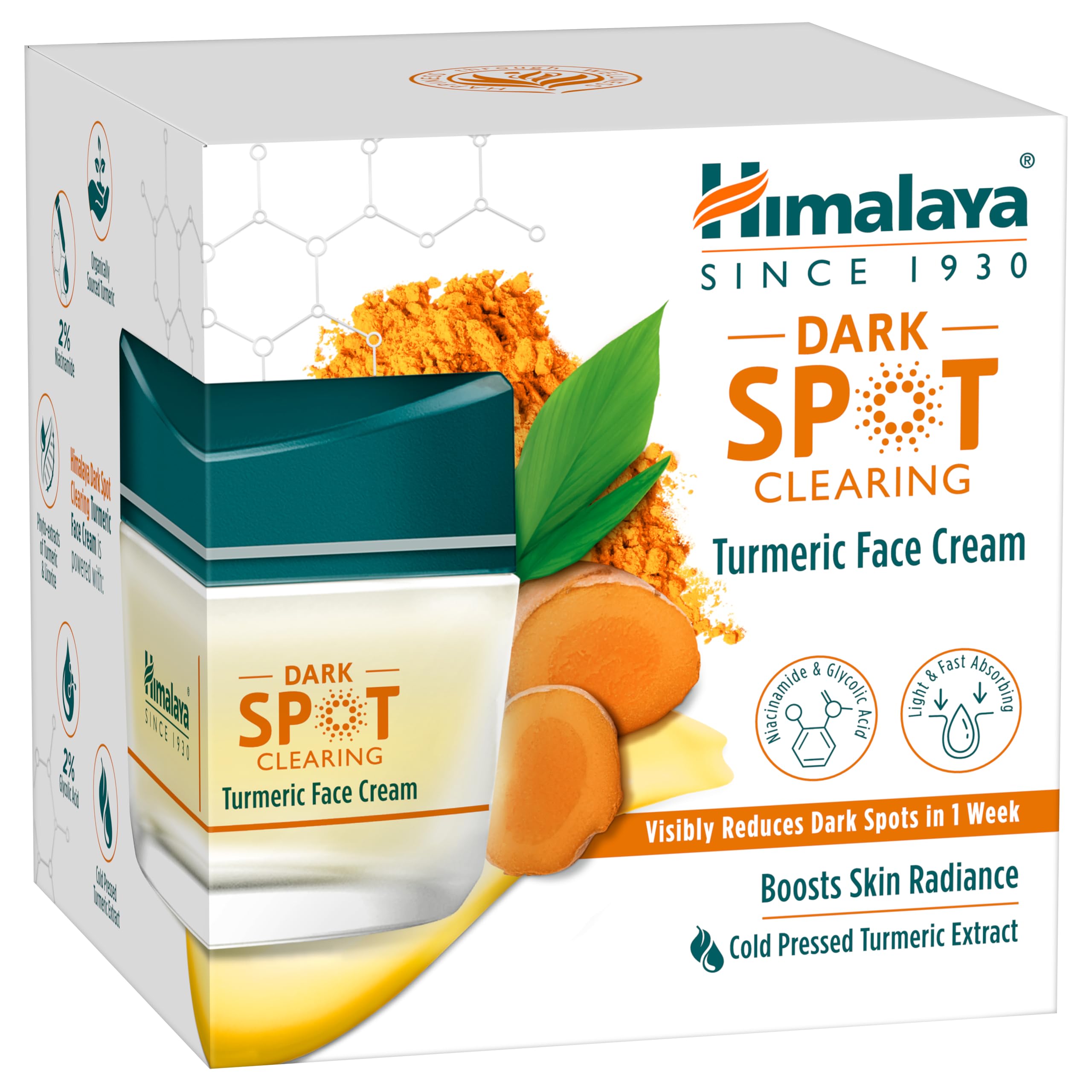 Himalaya turmeric face cream jar for dark spots and hydration