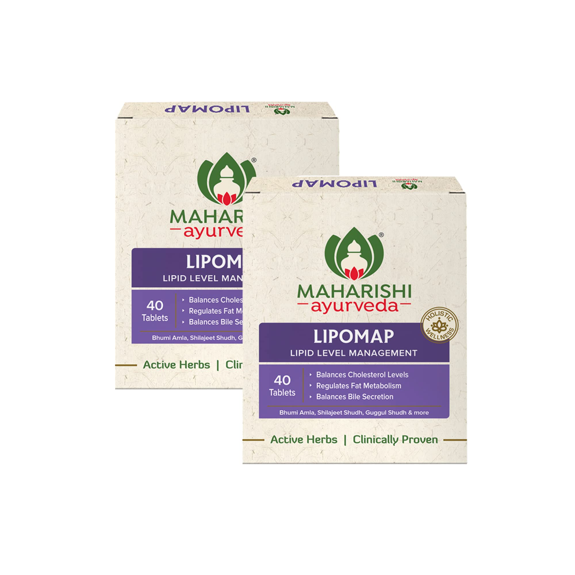 Maharishi Ayurveda Lipomap Ayurvedic tablets 40 count pack of 2