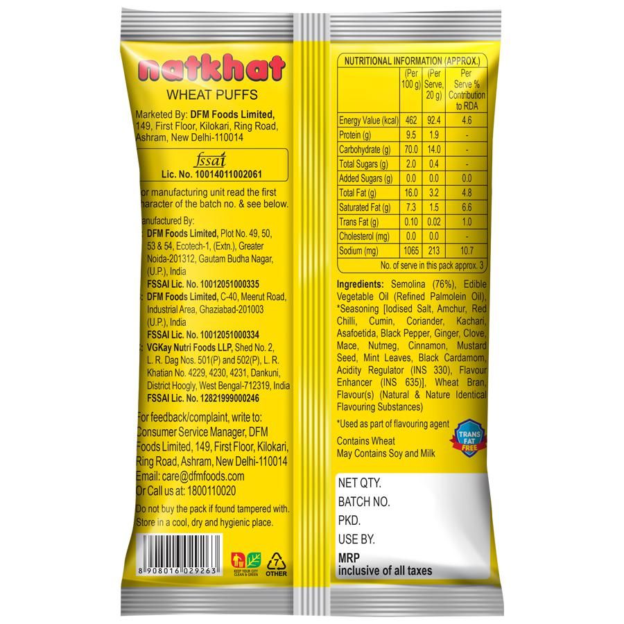 Crax Natkhat Classic Wheat Puffs Namkeen - Ready To Eat Savouries, 18 g – view 2
