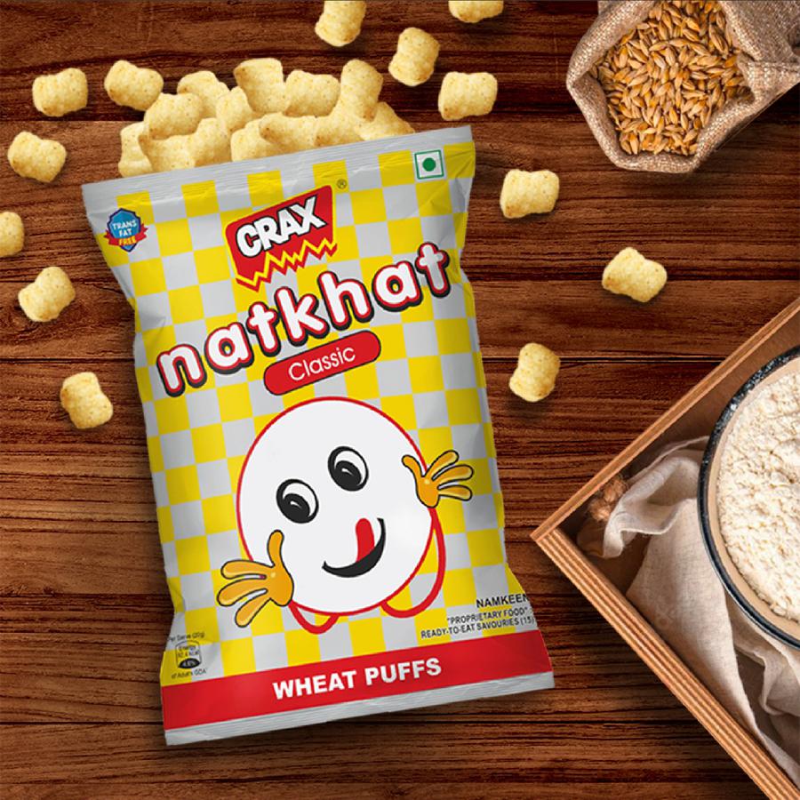 Crax Natkhat Classic Wheat Puffs Namkeen - Ready To Eat Savouries, 18 g – view 7