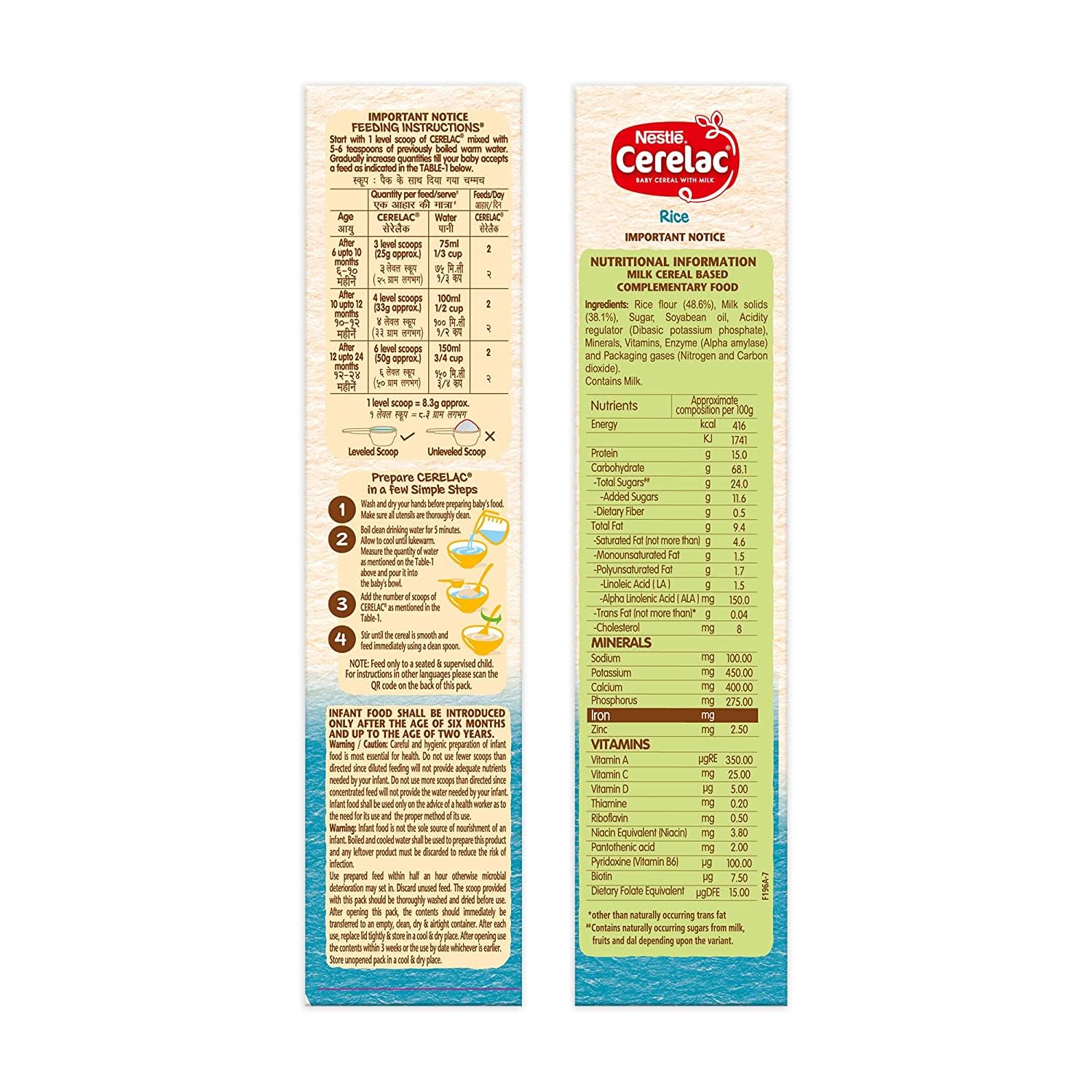 Nestle Cerelac Baby Cereal with Milk , Rice ,Stage 1, From 6 to 24 Months , Source of Iron & Protein , 300g – view 4