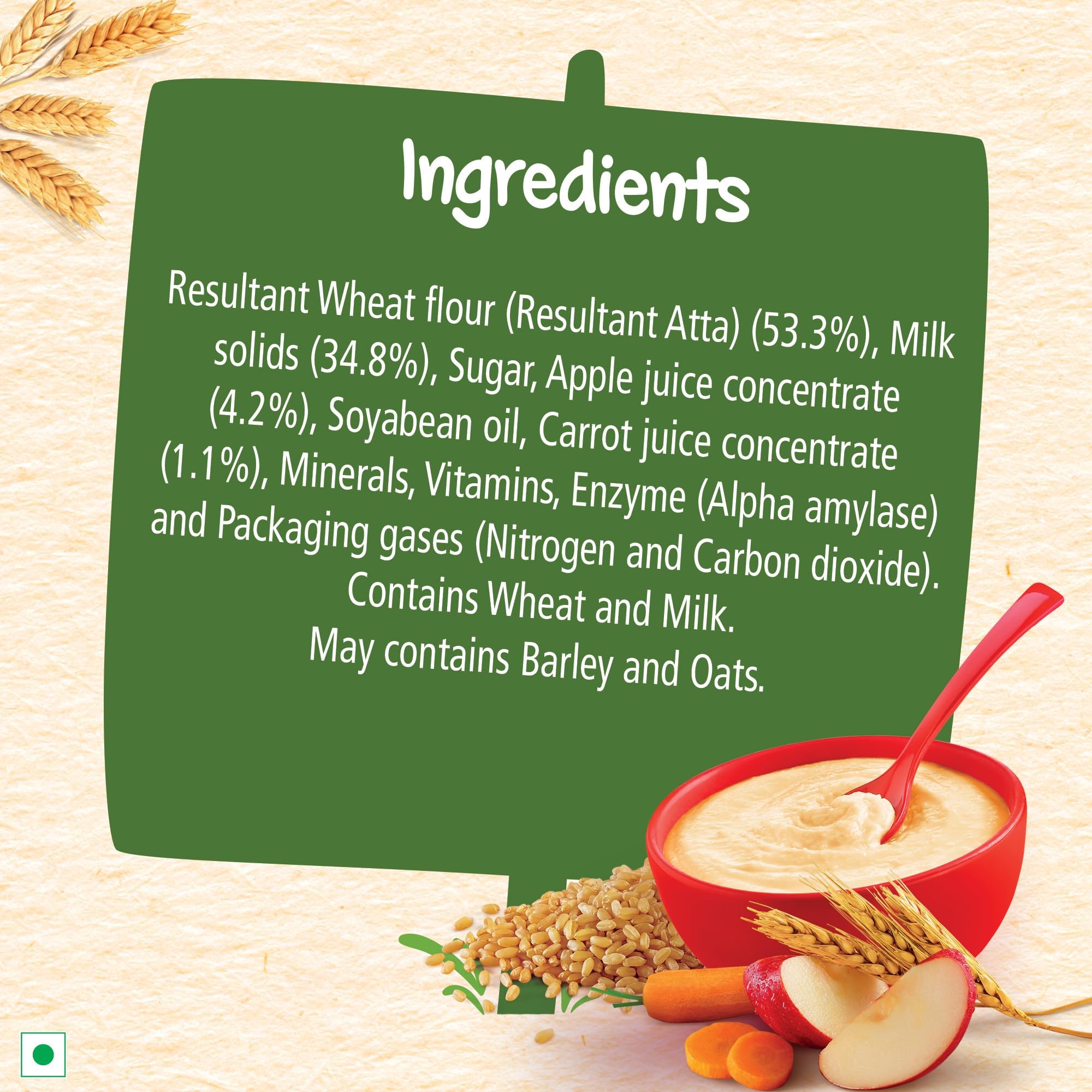 Nestle Cerelac Baby Cereal with Milk , Wheat Apple Carrot ,Stage 1, From 6 to 24 Months , Source of Iron & Protein , 300g – view 3