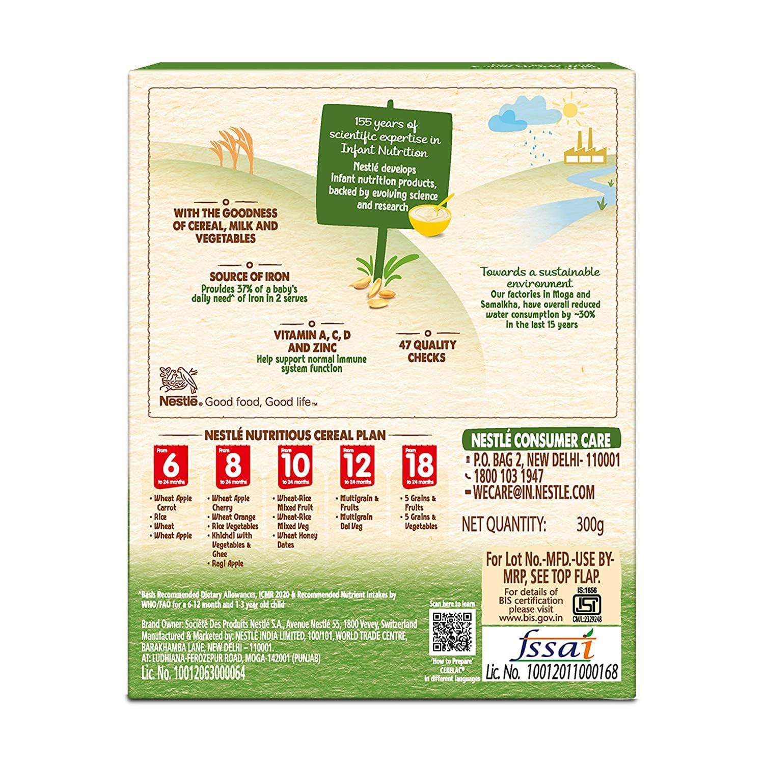 Nestle Cerelac Baby Cereal with Milk , Wheat - Rice Mixed Veg , From 10 to 24 Months , Stage 3, Source of Iron & Protein , 300g – view 2