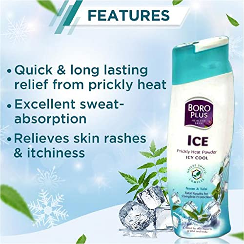 BORO PLUS ICE Prickly Heat Powder, ICY COOL, With Skin Loving Herbs, Pack of 150g + 35g/150 +50 g Extra – view 3