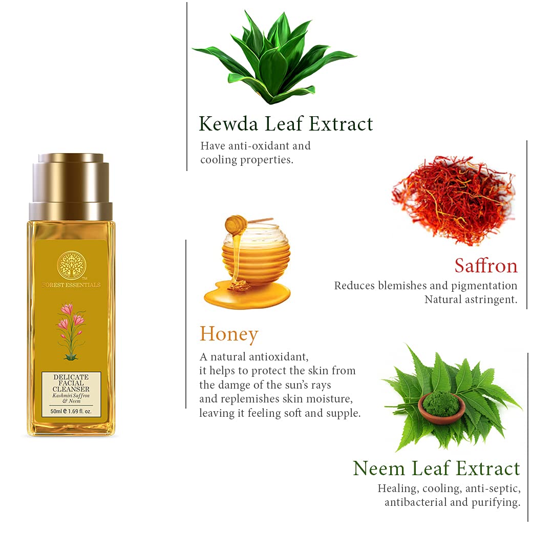 Forest Essentials Delicate Facial Cleanser Kashmiri Saffron & Neem – view 5