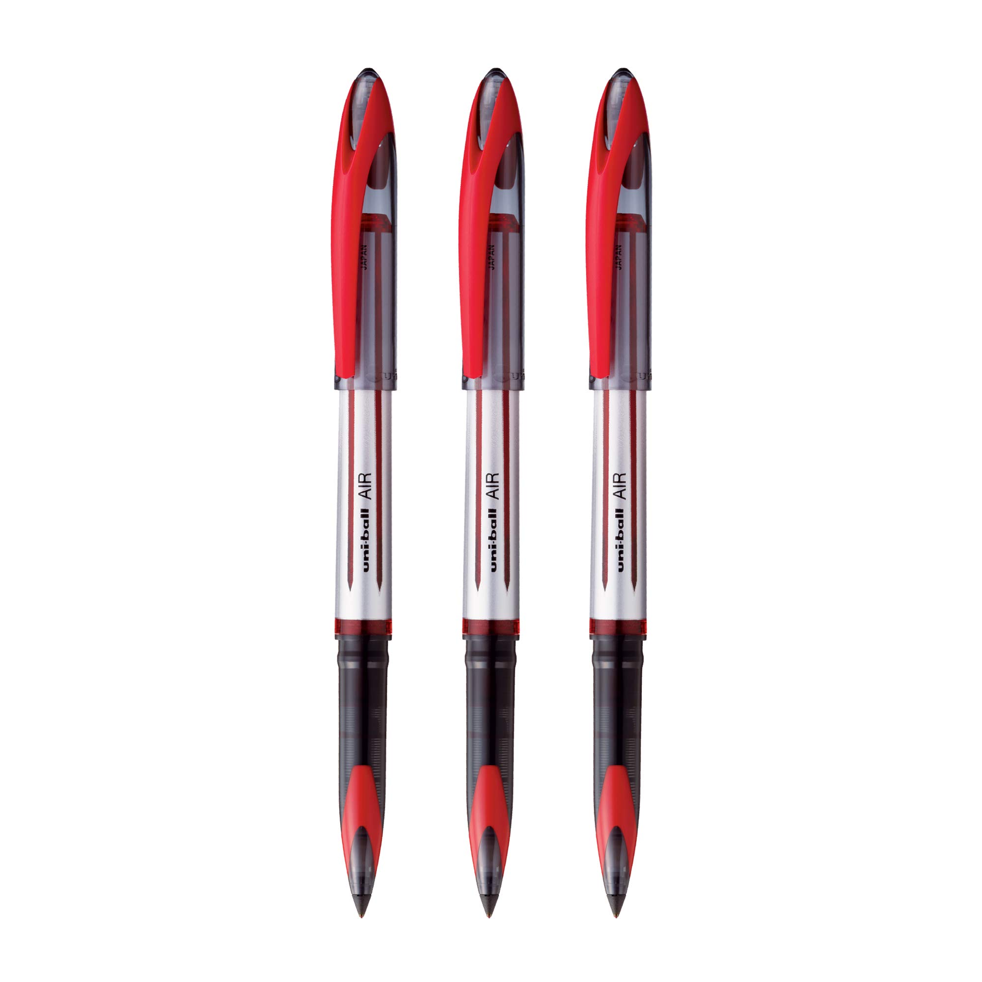 Pack of three uni-ball Air 0.7mm red ink pens