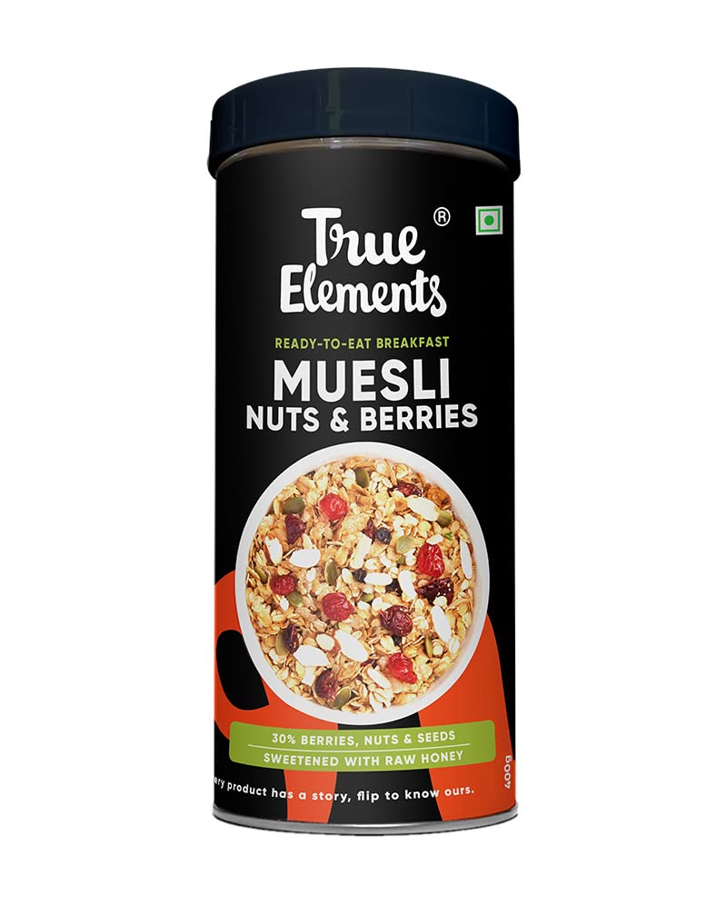 True Elements nuts and berries muesli 400g crunchy breakfast cereal