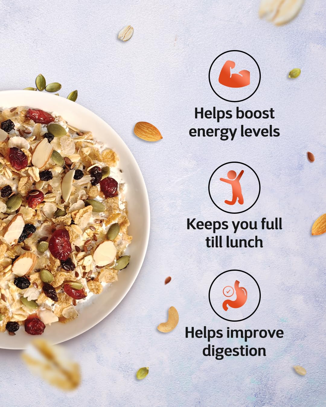 True Elements Crunchy Nuts & Berries Muesli 400g - 100% Wholegrain Cereal – view 4