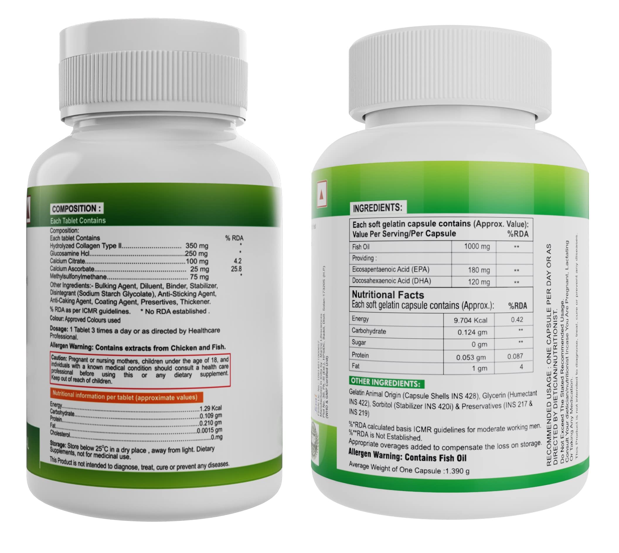 Nveda Omega 3 Fish Oil Capsules & Joint Support Tablets Combo for Men & Women – view 6