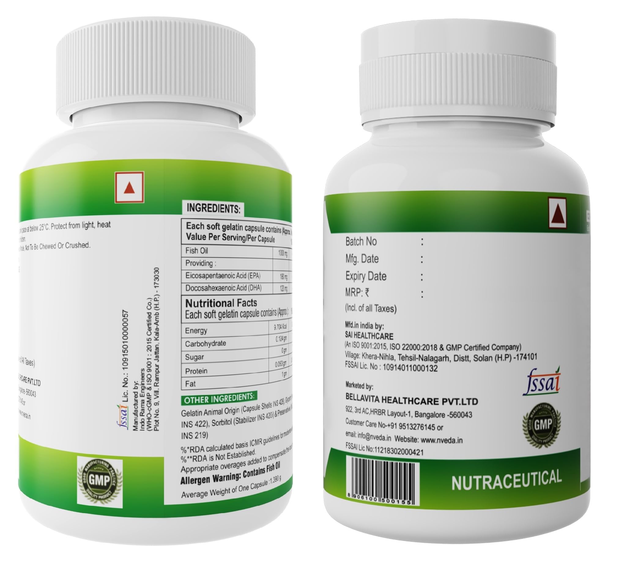 Nveda Omega 3 Fish Oil Capsules & Joint Support Tablets Combo for Men & Women – view 8