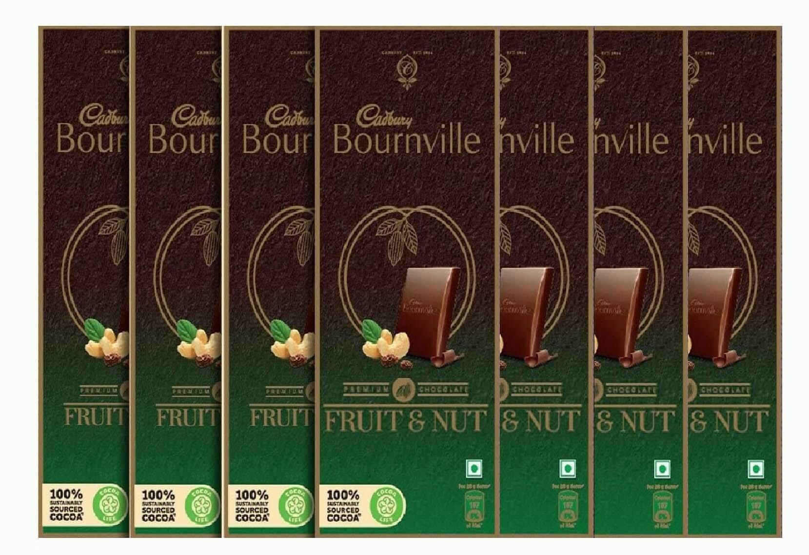 Cadbury Bournville Fruit And Nut Dark Chocolate Bar, 80G (Pack Of 7) – view 2