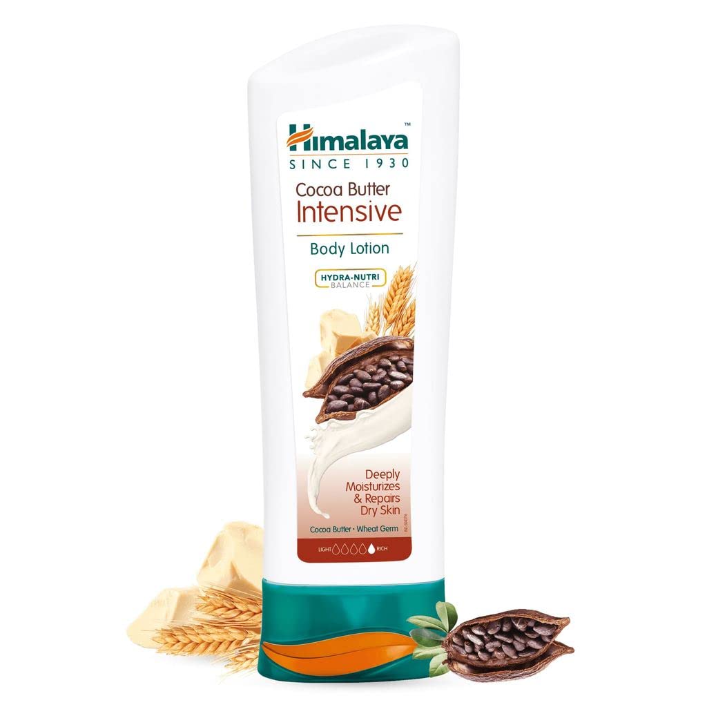 Front view of Himalaya cocoa butter body lotion 200 ml bottle