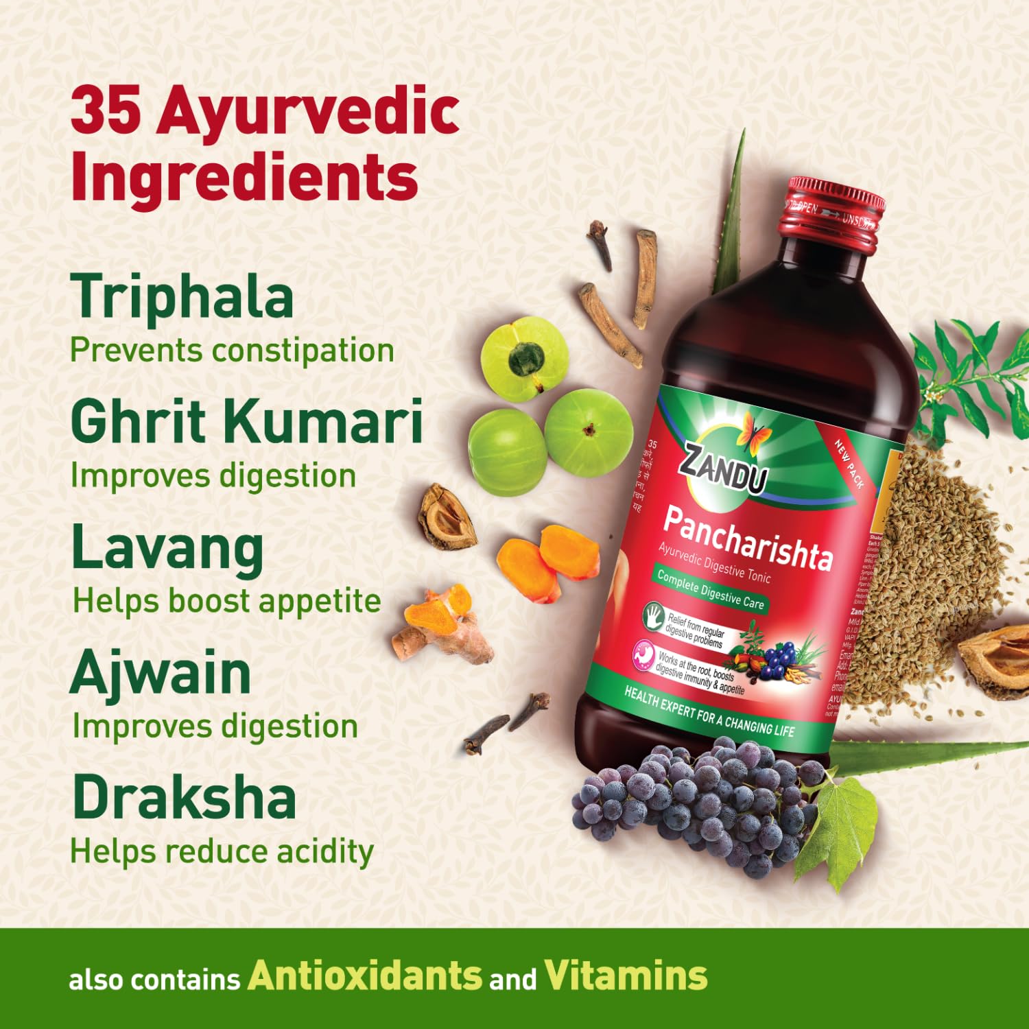 Zandu Pancharishta 650ml, Ayurvedic Tonic, Relief from disgetive problems like Acidity, Constipation and Gas, boosts digestive immunity – view 5