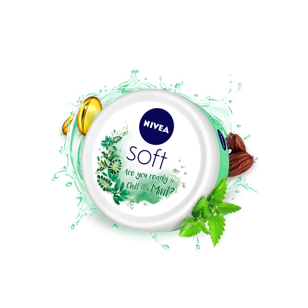 NIVEA Soft, Light Moisturising Cream, Chilled Mint, 100ml – view 1
