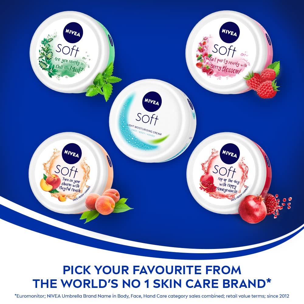 NIVEA Soft, Light Moisturising Cream, Chilled Mint, 100ml – view 6