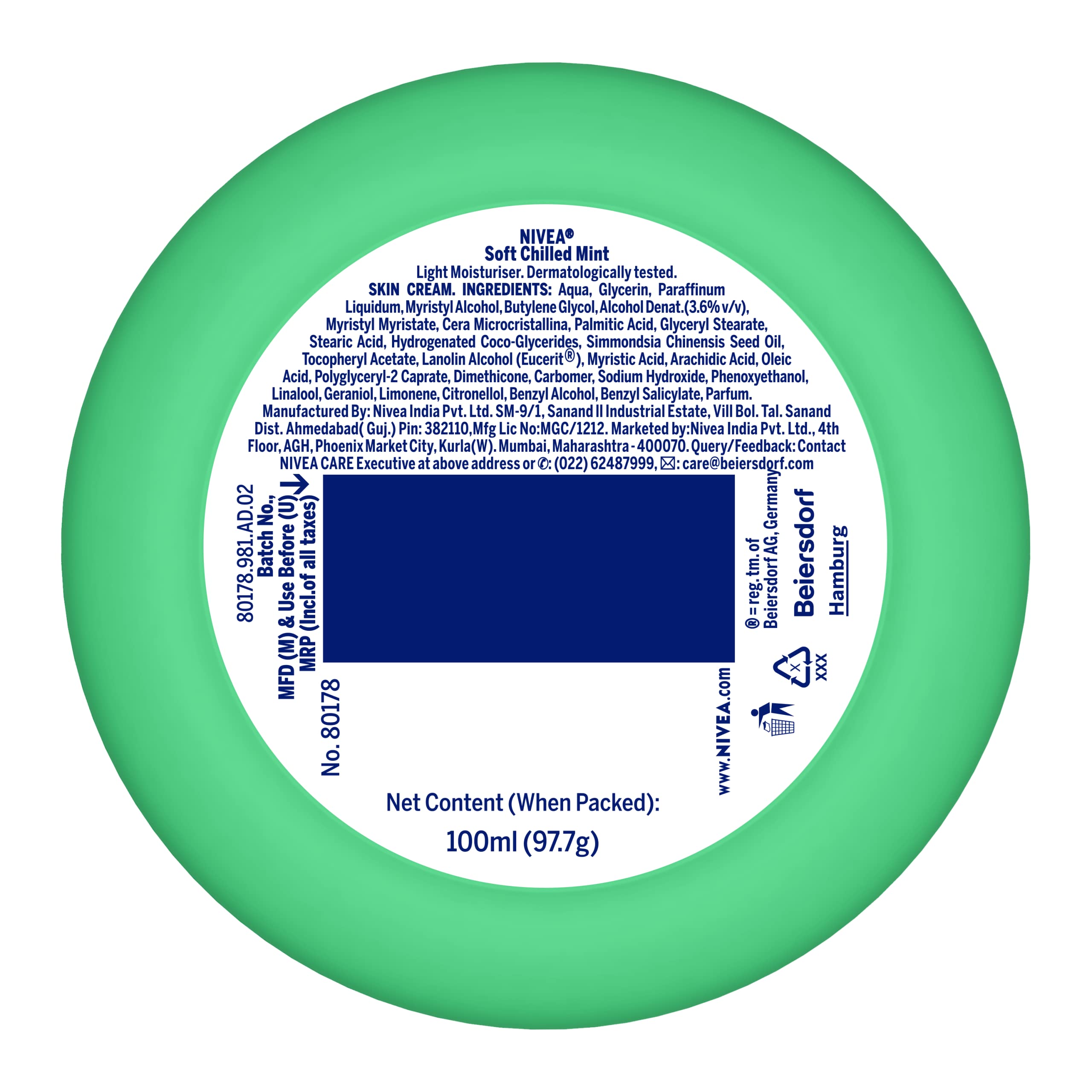 NIVEA Soft, Light Moisturising Cream, Chilled Mint, 100ml – view 7