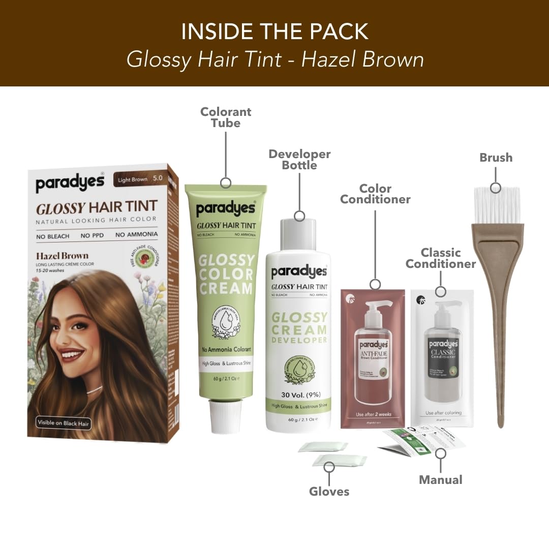 Paradyes No Bleach Hazel Wine Combo, Ammonia-Free Formula for Natural Black Hair, Ruby Wine Semi-Permanent Top-up Hair Color, Enriched with Herbal Extract – view 2