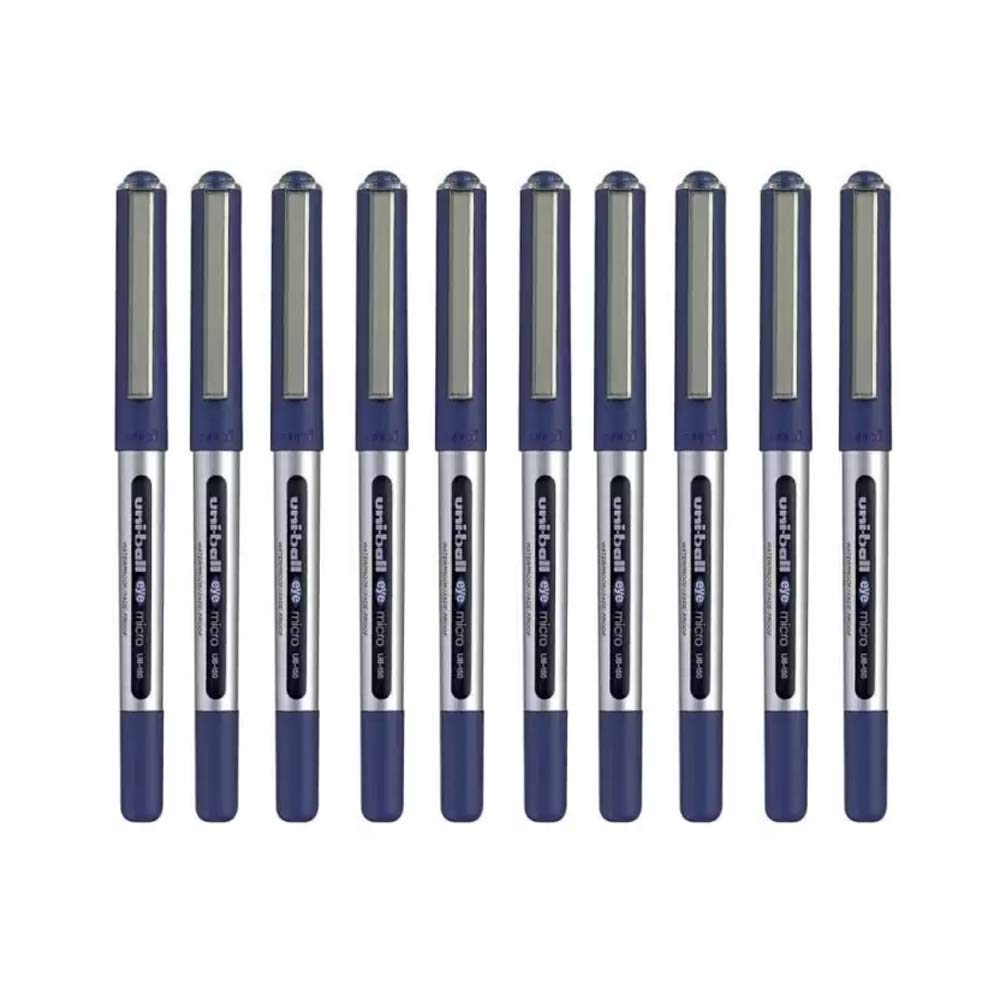 uni-ball blue roller ball pens pack with Eye UB-150 design