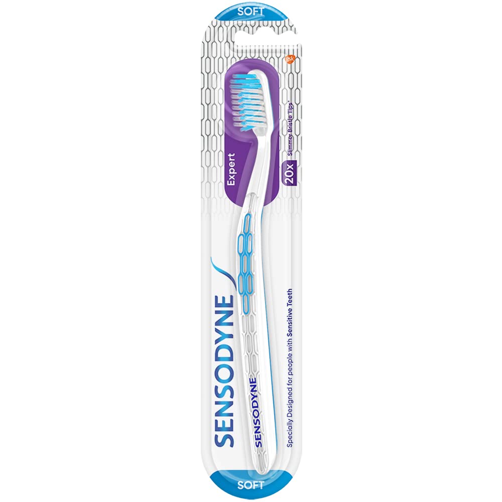 Sensodyne Expert manual toothbrush with soft bristles and tongue cleaner
