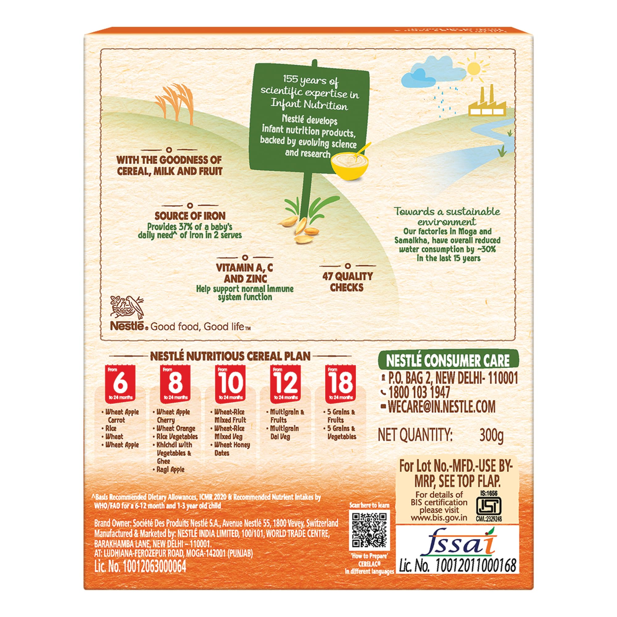 Nestle Cerelac Baby Cereal with Milk , Wheat Orange , From 8 to 24 Months ,Stage 2, Source of Iron & Protein , 300g – view 2