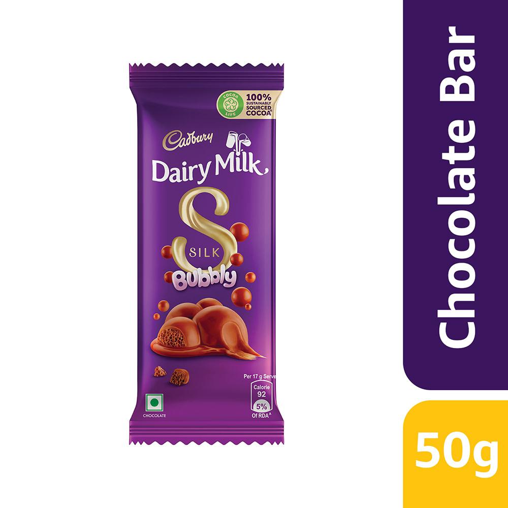 Cadbury Silk Bubbly milk chocolate bar in 46 g retail pack
