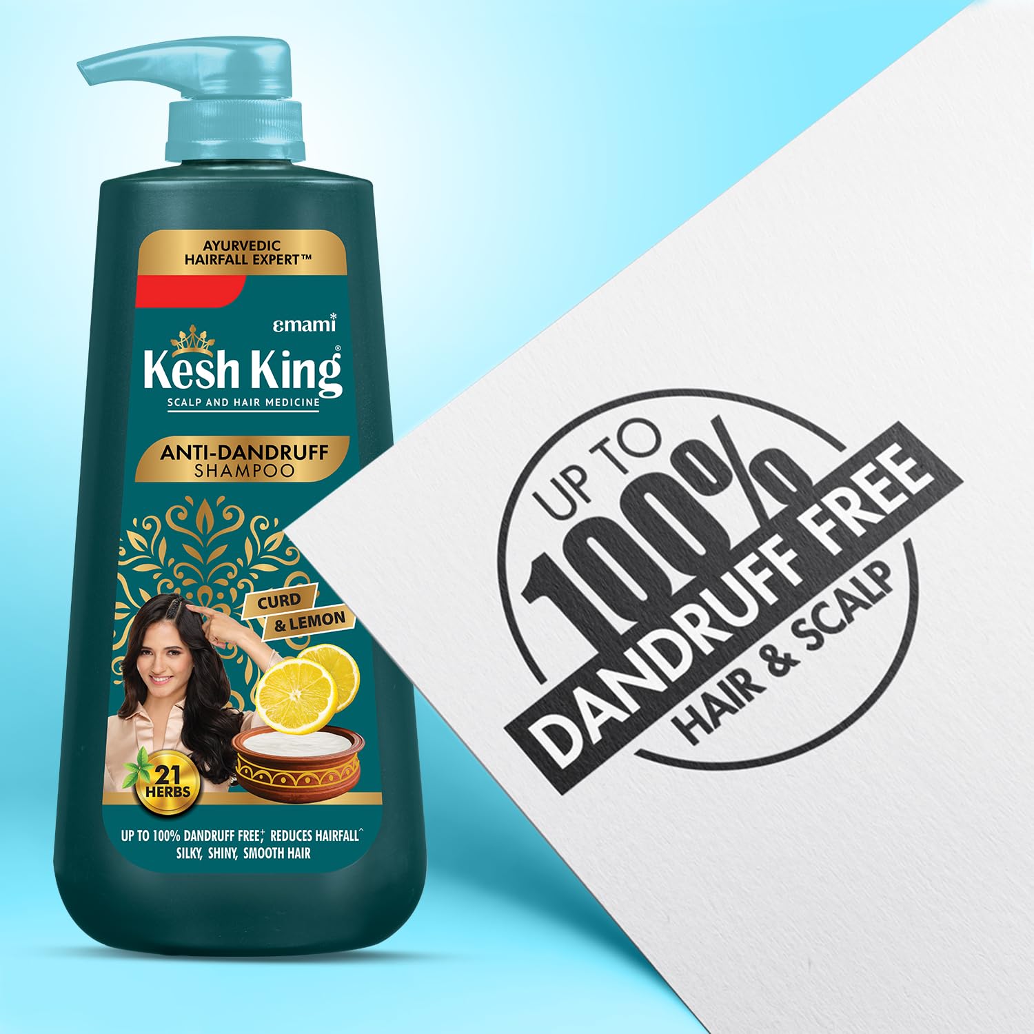 Kesh King Ayurvedic Anti-Dandruff, Reduces Hair Fall Soothes Itchy Scalp No Paraben & No Silicon, 21 Natural Ingredients The Goodness Of Curd, Lemon And Neem Shampoo For Women And Men - 600 Ml – view 5