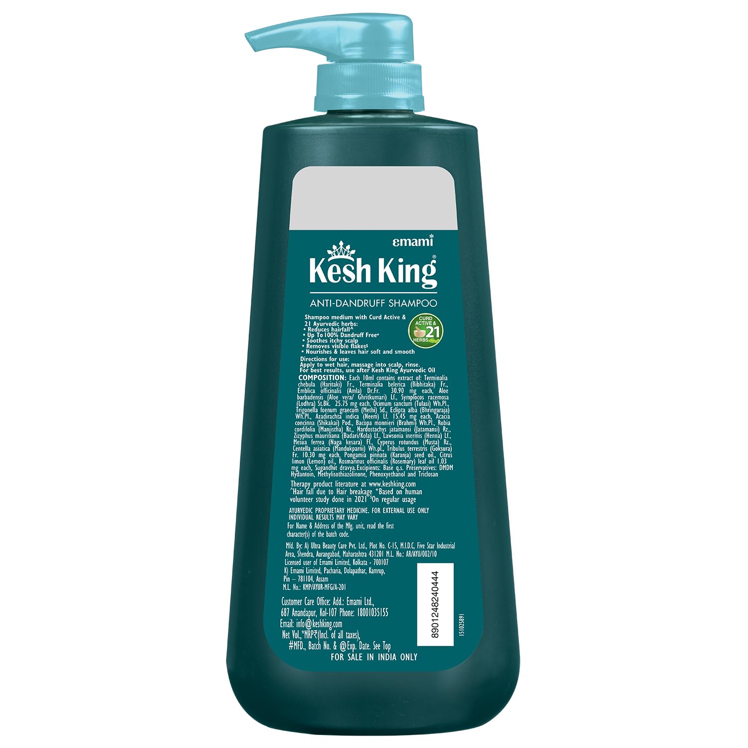 Kesh King Ayurvedic Anti-Dandruff, Reduces Hair Fall Soothes Itchy Scalp No Paraben & No Silicon, 21 Natural Ingredients The Goodness Of Curd, Lemon And Neem Shampoo For Women And Men - 600 Ml – view 8