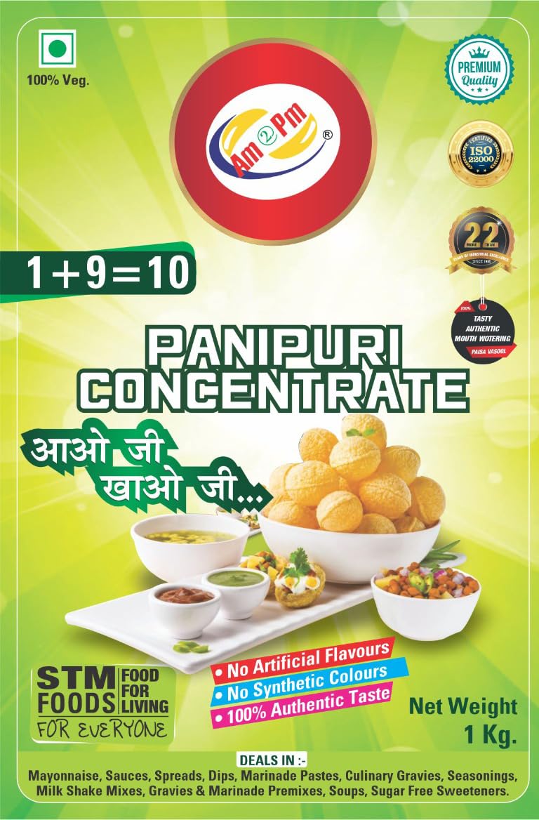 Am 2 Pm - Panipuri Concentrate Pani Puri Paste,Tasty Golgappa Paste for Mixed Tangy and Spicy Taste, Great for Poochka, Dahi Puri & Bhel -1 kg – view 6