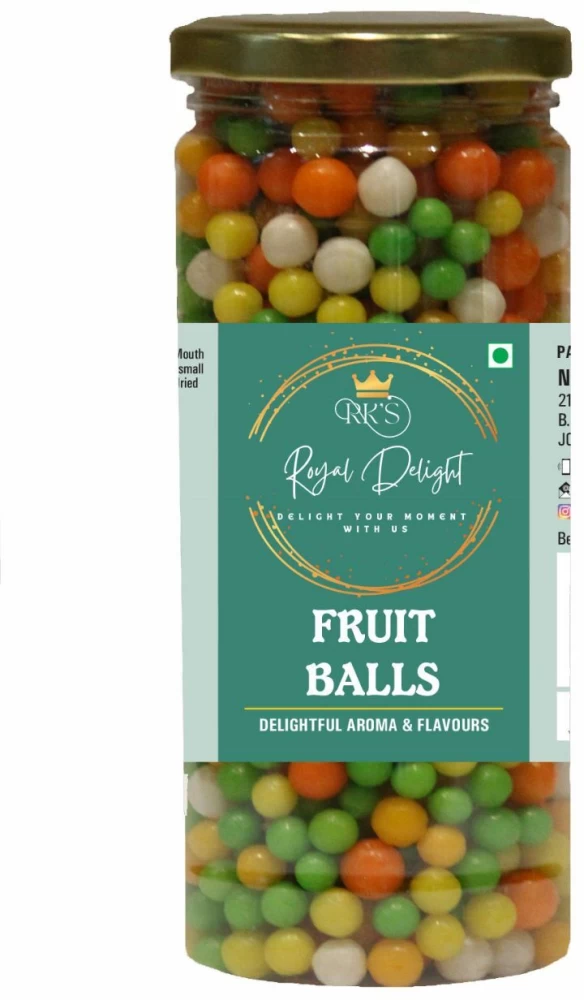 Resealable pouch of multicolor mix fruit ball candy