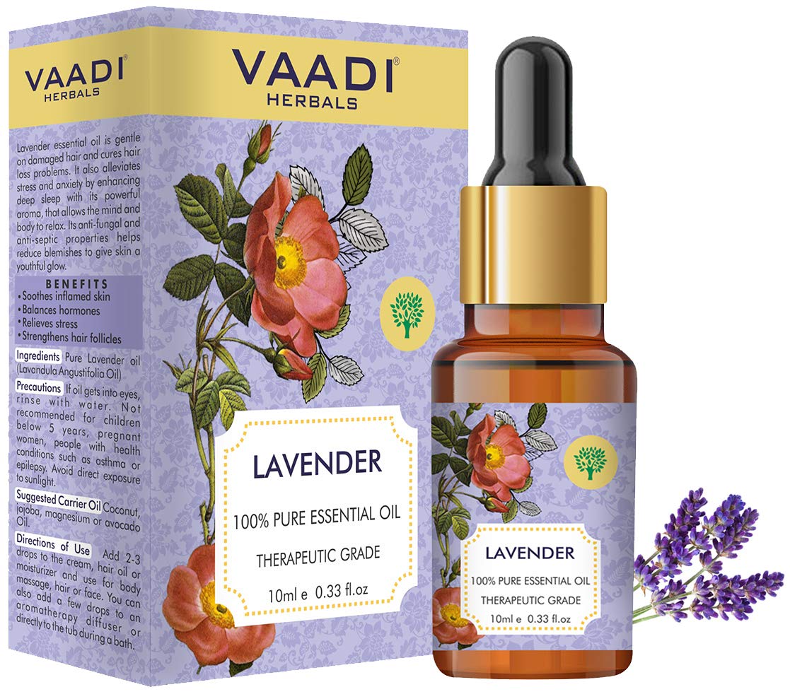 VAADI HERBALS lavender essential oil 10 ml bottle front view
