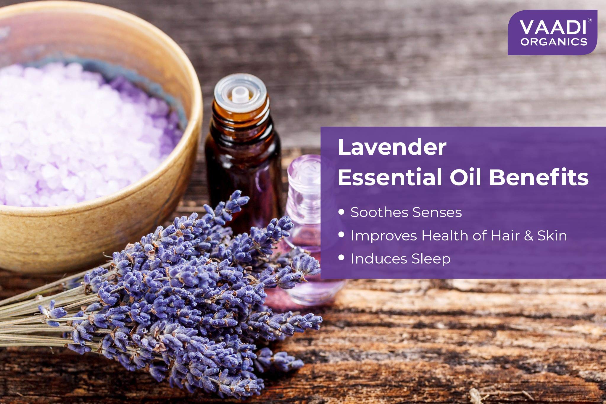 VAADI HERBALS Lavender Essential Oil - Prevents Hairfall, Relieves Stress, Soothes Skin - 100% Pure Therapeutic Grade, 10 ml – view 3