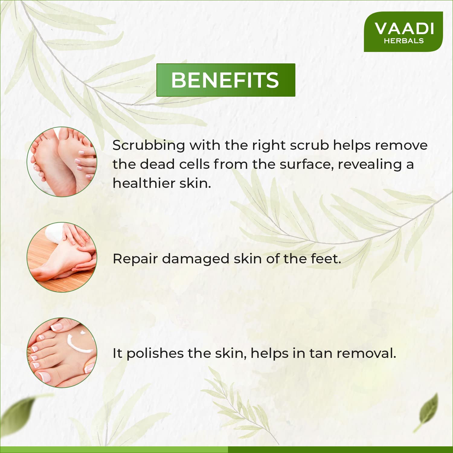 Vaadi Herbals Foot Scrub with Fenugreek and Lemongrass Oil, 110g – view 3