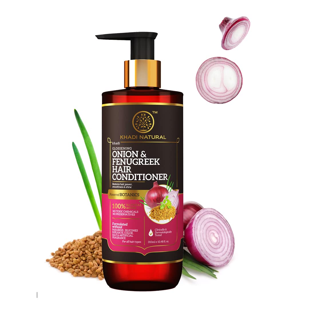 Khadi Natural onion and fenugreek conditioner bottle for all hair types