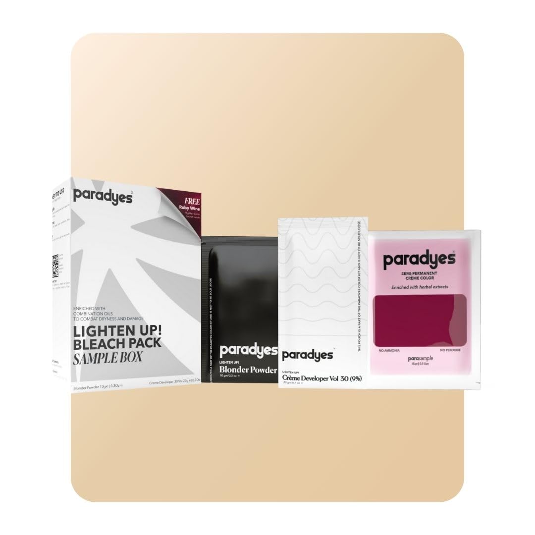Paradyes Lighten Up! Bleach Pack Sample Box with Free Ruby Wine Color Sample – view 1
