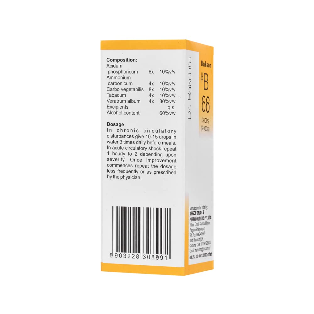 Dr. Bakshi's BAKSON'S HOMOEOPATHY # B 66 Shock Drops (30 ml) – view 3