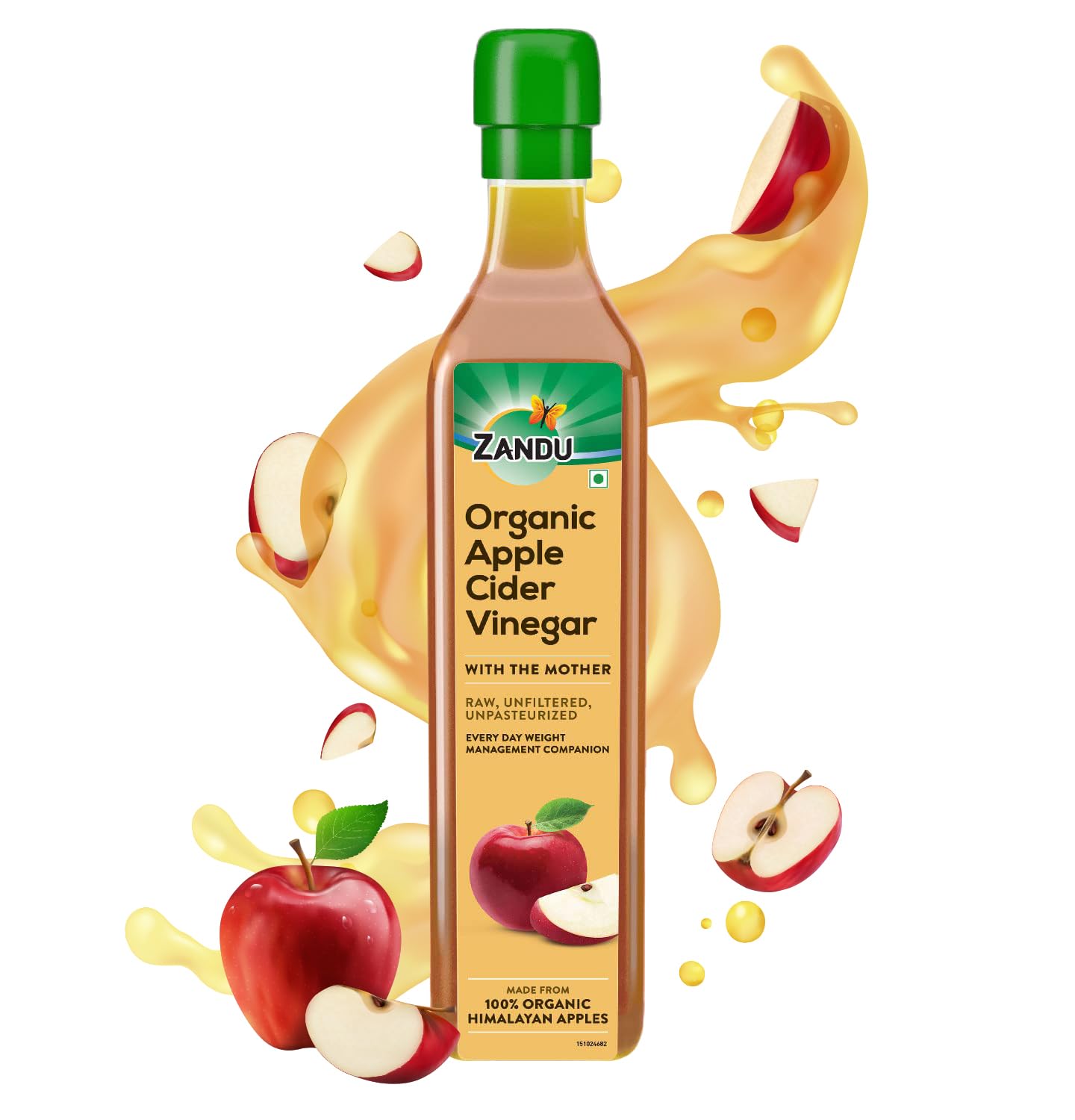 500 ml bottle of Zandu organic apple cider vinegar