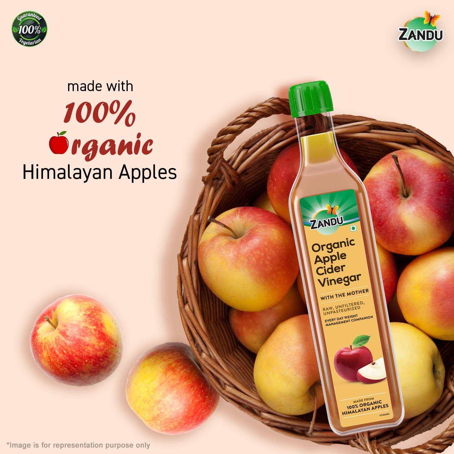 Zandu Organic Apple Cider with Mother of Vinegar 500 ml – view 2