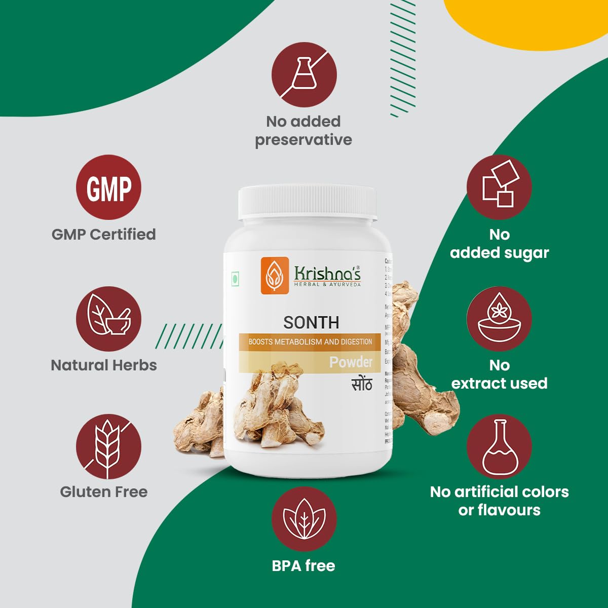 Krishna's Sonth (Dried Ginger) Powder - 100 g – view 4