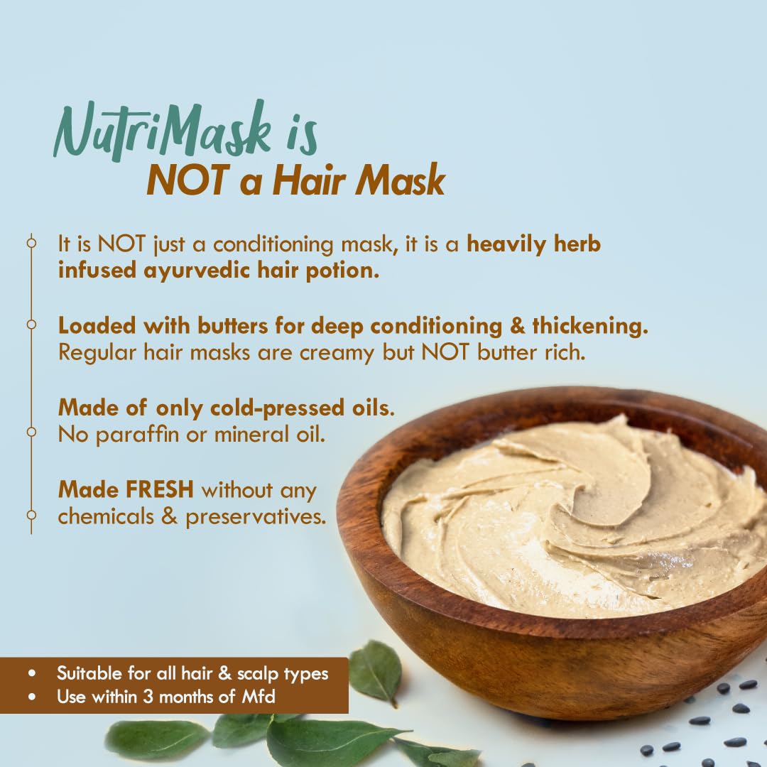 Nat Habit Curry Sesame NutriMask Fresh Hair Mask For Grey Hair, Conditioning, Smoothening, Strengthen & Shine, Suitable For All Hair & Scalp Types (Pack of 3 x 40 gm) – view 7