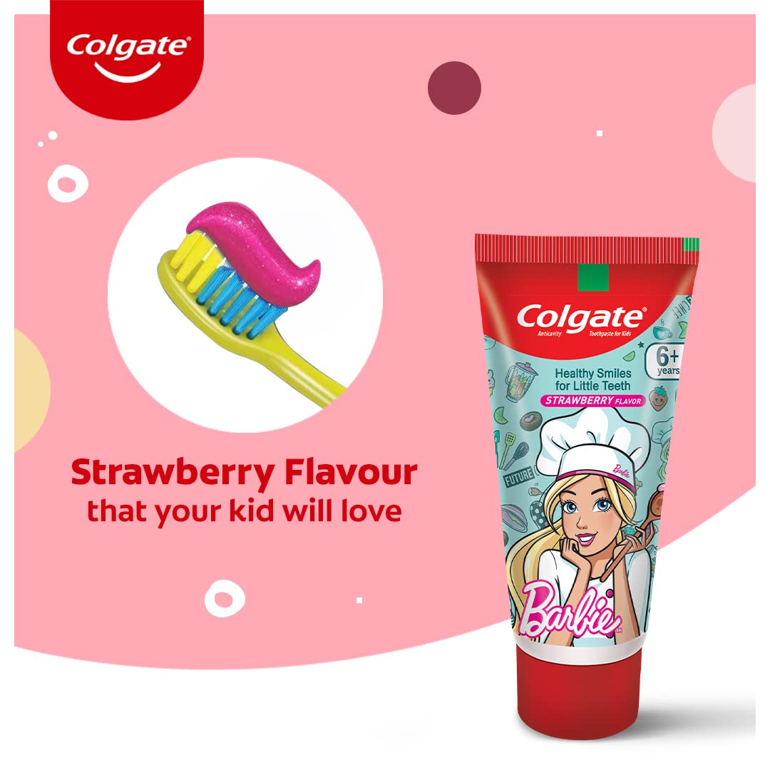 Colgate Kid's Barbie 80g Anticavity Toothpaste -Strawberry Flavour for Cavity Protection, Enamel Protection – view 5