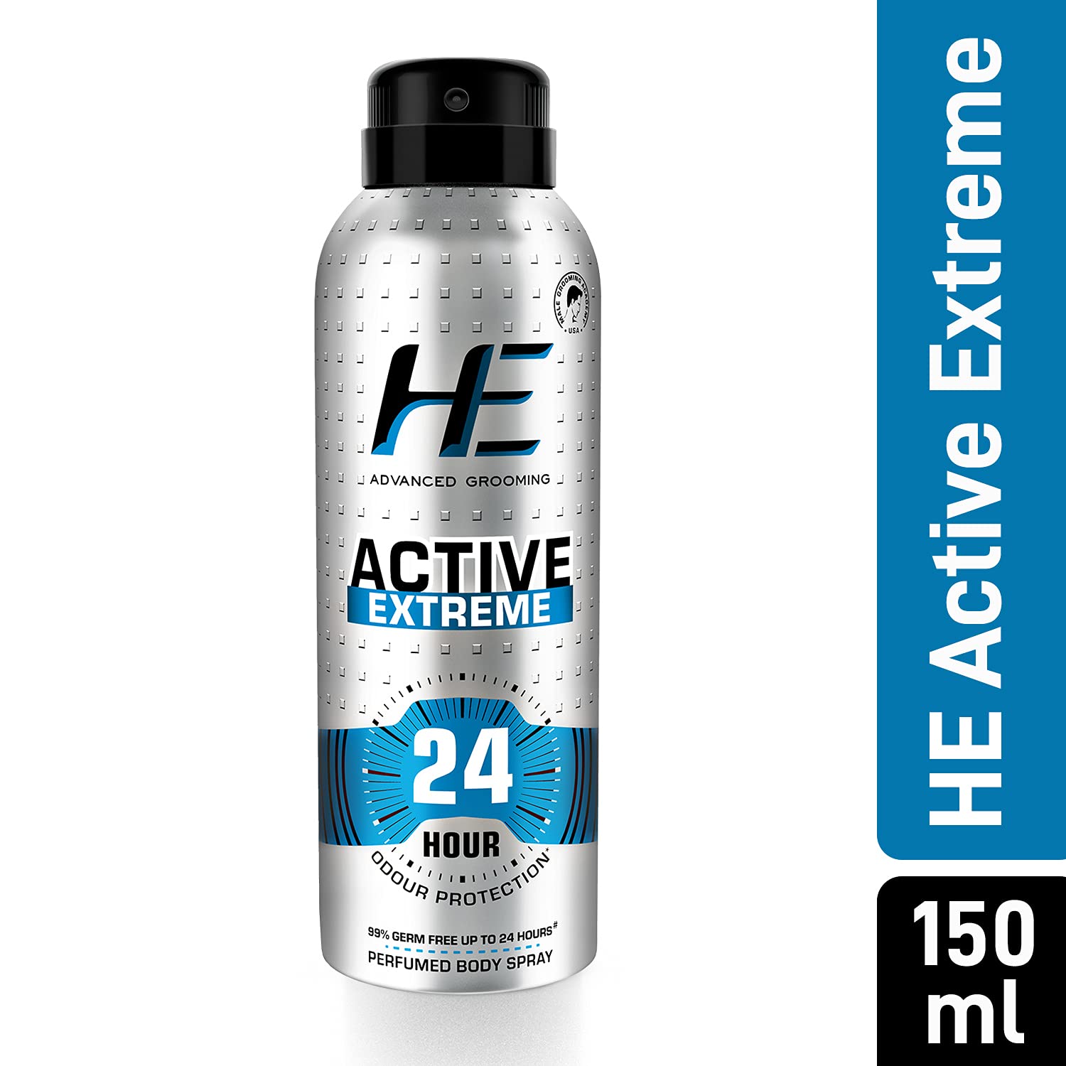 HE Active Extreme Perfumed Body Spray 150ml for Today's Active Men, 24 Hour Odor Protection* 99% Germ Free up to 24 hours – view 2