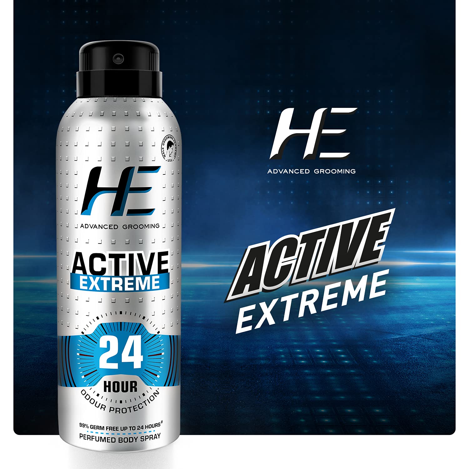 HE Active Extreme Perfumed Body Spray 150ml for Today's Active Men, 24 Hour Odor Protection* 99% Germ Free up to 24 hours – view 3