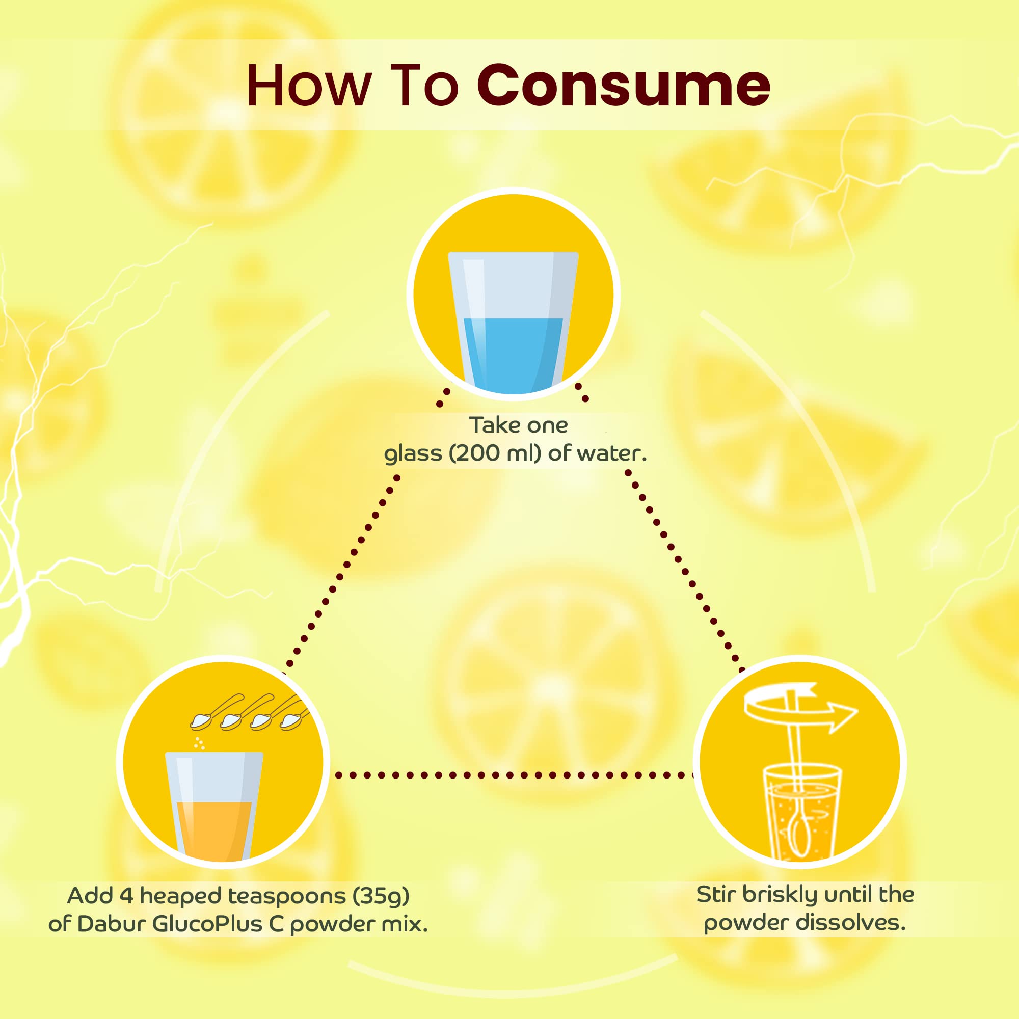 Dabur GlucoPlus-C Instant Energy Glucose Lemon Flavour - 500g (with Sipper Free) – view 5
