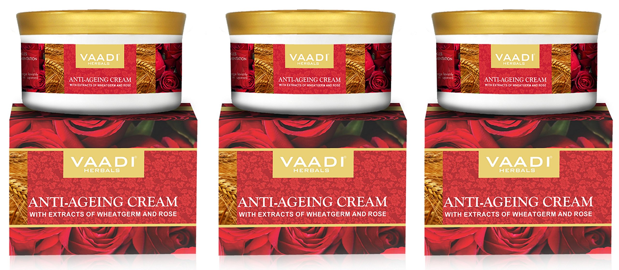 Rose-scented anti ageing cream trio from Vaadi Herbals