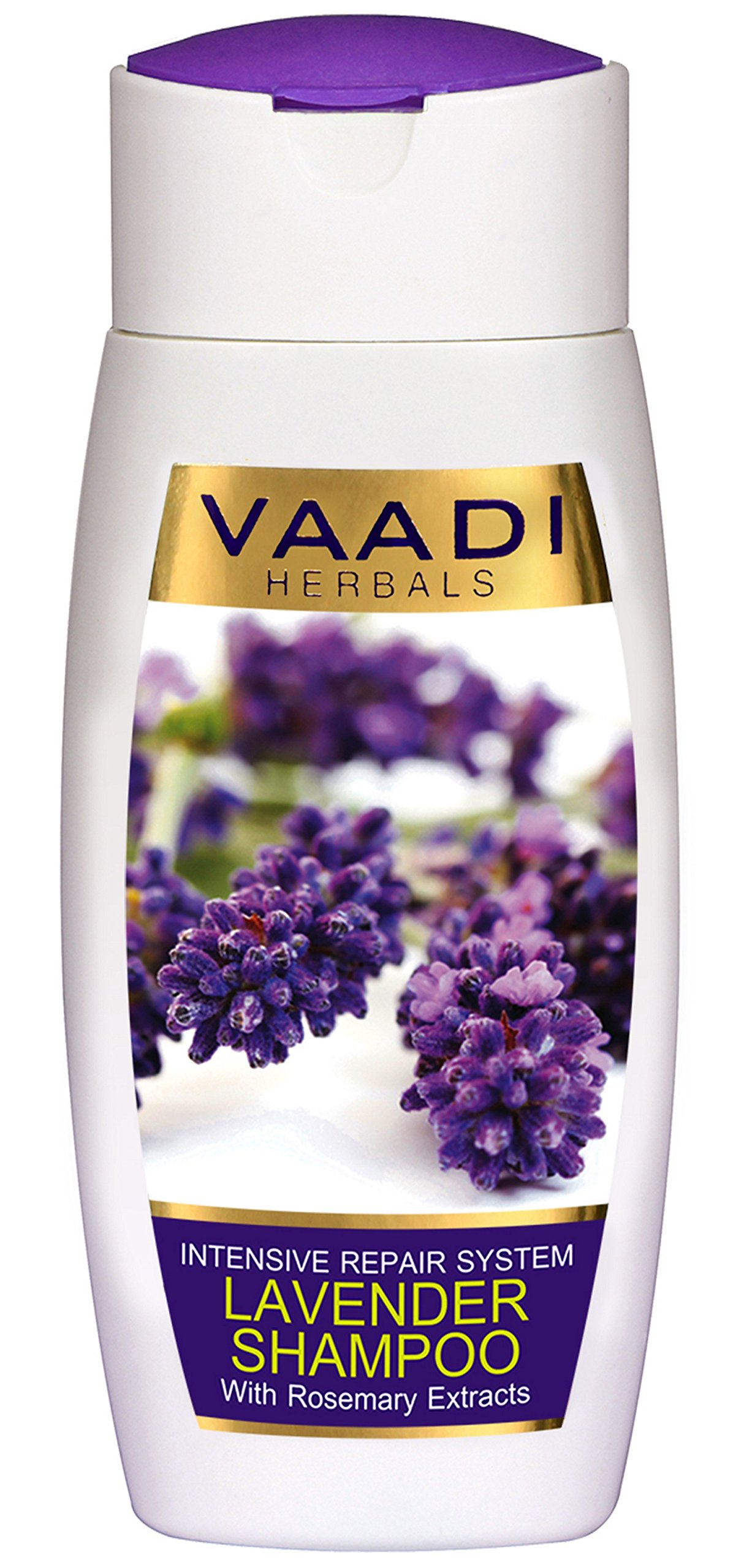 Vaadi Herbals lavender shampoo bottle front view 110 ml