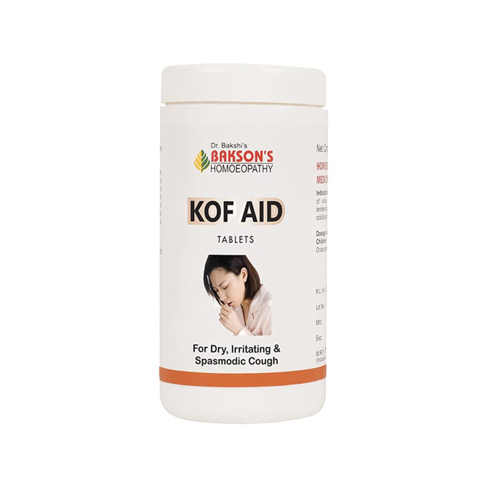 Dr. Bakshi's Kof Aid tablets bottle for dry cough